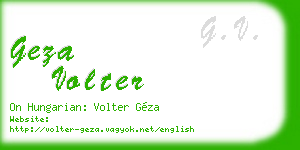 geza volter business card